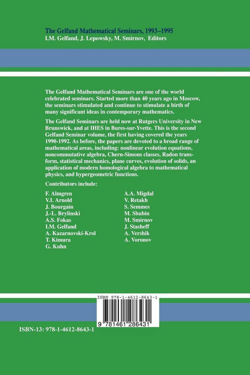 Produktbild: The Gelfand Mathematical Seminars, 1993&ndash;1995
