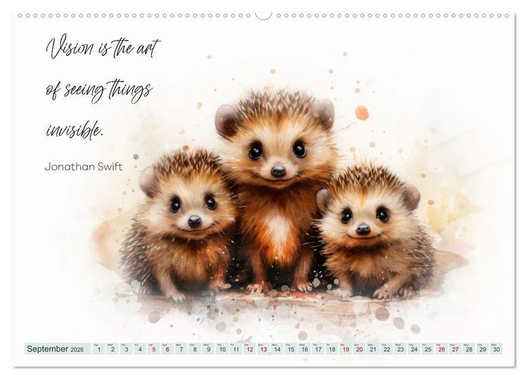 Produktbild: MOTIVATION Sayings with cute animal cubs (High Quality Premium Wall Calendar 2026 DIN A2 landscape),CALVENDO 12 Month Wall Calendar