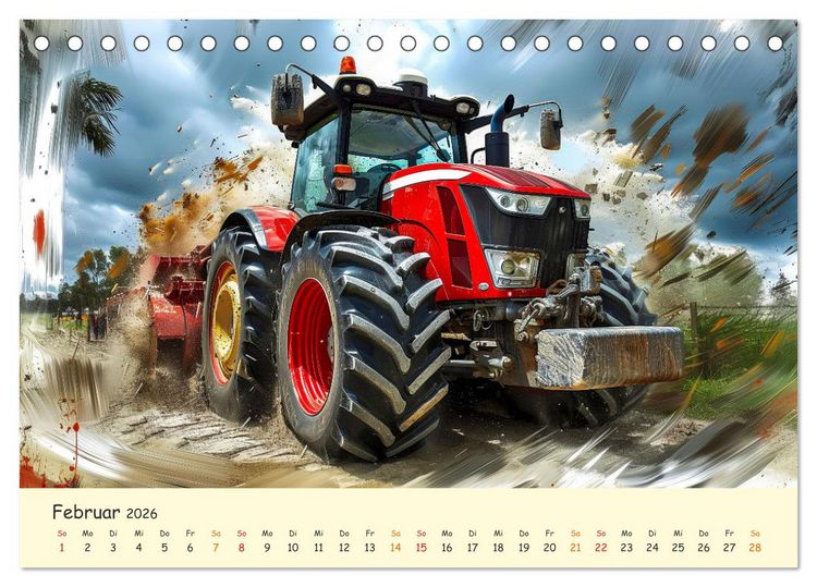 Produktbild: Traktoren - tolle Momente (Tischkalender 2026 DIN A5 quer), CALVENDO Monatskalender