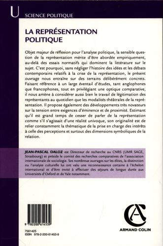 Produktbild: La repr&eacute;sentation politique