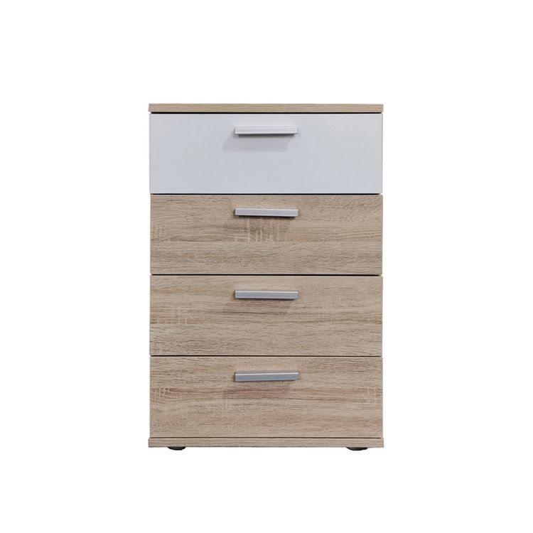 Produktbild: HTI-Living Nachtkonsole Nachtschrank Nina 4 Sonoma Wei&szlig; Nachtkonsole Nachtschrank Nina 4 Sonoma Wei&szlig;