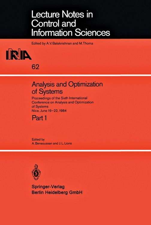 Produktbild: Analysis and Optimization of Systems
