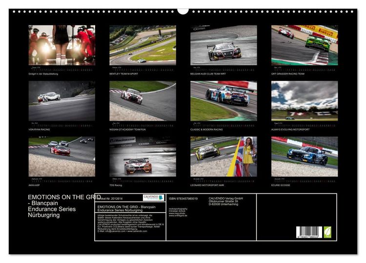 Produktbild: EMOTIONS ON THE GRID - Blancpain Endurance Series N&uuml;rburgring (Wandkalender 2026 DIN A2 quer), CALVENDO Monatskalender