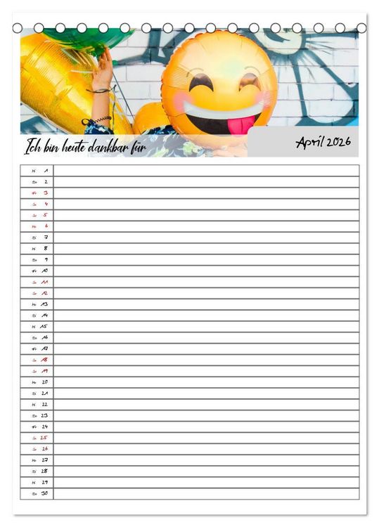 Produktbild: Ich bin dankbar - ein Jahr voller Achtsamkeit (Tischkalender 2026 DIN A5 hoch), CALVENDO Monatskalender