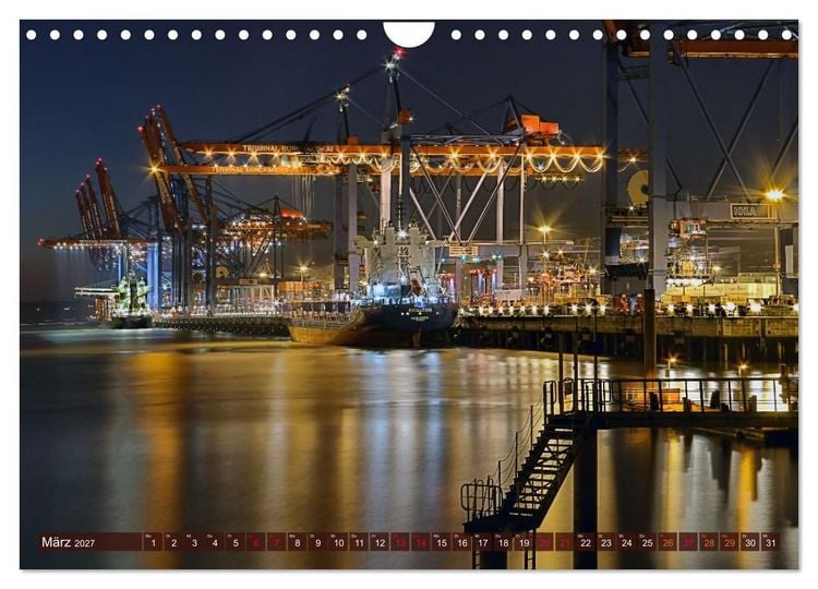 Produktbild: Magic Nights Containerschiffe (Wandkalender 2027 DIN A4 quer), CALVENDO Monatskalender