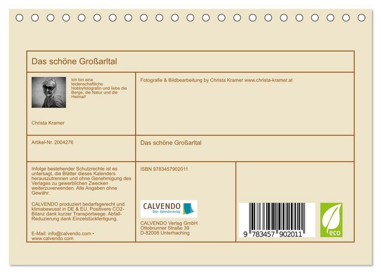 Produktbild: Das sch&ouml;ne Gro&szlig;arltal (Tischkalender 2026 DIN A5 quer), CALVENDO Monatskalender