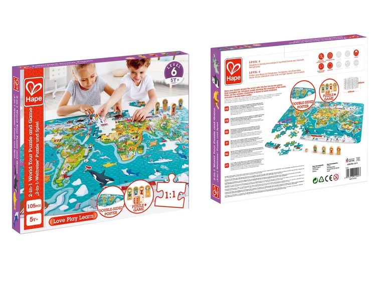 Produktbild: "2-in-1-Weltreise" Puzzle und Spiel / 105 Teile