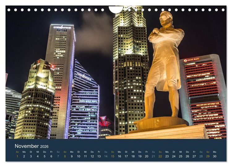 Produktbild: Singapur bei Nacht und Tag (Wandkalender 2026 DIN A4 quer), CALVENDO Monatskalender