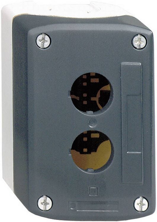 Produktbild: Schneider Electric XALD02 XALD02 Leergeh&auml;use 2 Einbaustellen unbeschriftet Dunkelgrau, Hellgrau 1 St.