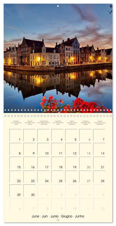 Produktbild: Gand et Bruges au cr&eacute;puscule (Calendrier mural carr&eacute; 2026 30x30 cm) Calendrier double avec une page pour vos prises de notes