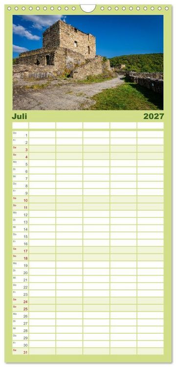 Produktbild: Familienplaner 2027 - Burgen des Hunsr&uuml;cks mit 5 Spalten (Wandkalender, 21 x 45 cm) CALVENDO