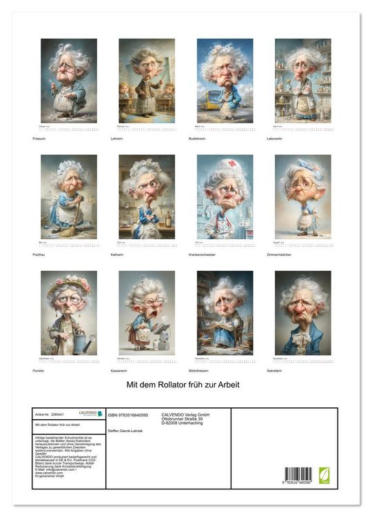 Produktbild: Mit dem Rollator fr&uuml;h zur Arbeit (Wandkalender 2026 DIN A2 hoch), CALVENDO Monatskalender