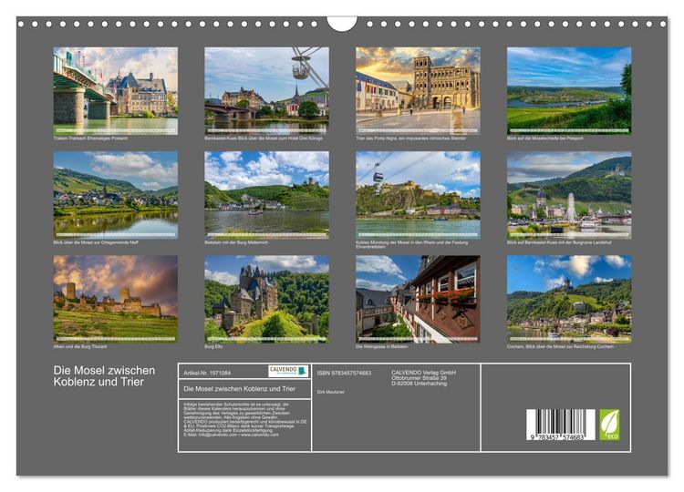 Produktbild: Die Mosel zwischen Koblenz und Trier (Wandkalender 2026 DIN A3 quer), CALVENDO Monatskalender