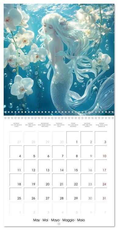Produktbild: Mermaid Dreams - A Year of Enchanted Oceans (Wall Calendar 2026 12 &times; 12 Inch) CALVENDO 12 Month Wall Calendar
