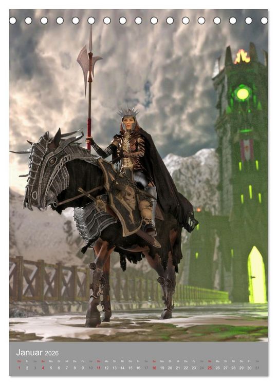 Produktbild: Fantasy Kriegerinnen (Tischkalender 2026 DIN A5 hoch), CALVENDO Monatskalender