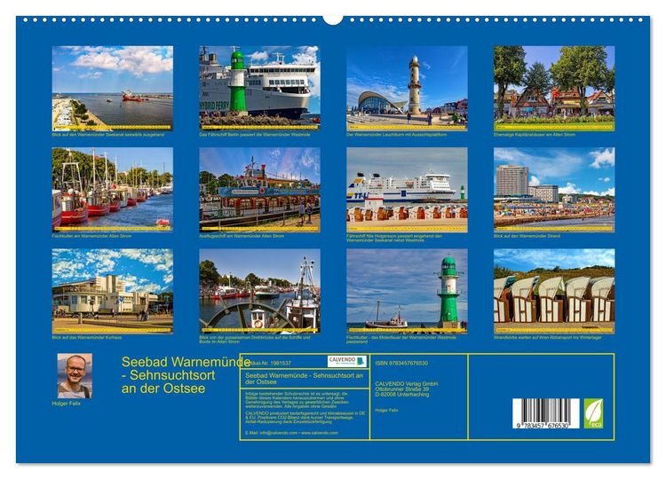 Produktbild: Seebad Warnem&uuml;nde - Sehnsuchtsort an der Ostsee (hochwertiger Premium Wandkalender 2026 DIN A2 quer), Kunstdruck in Hochglanz