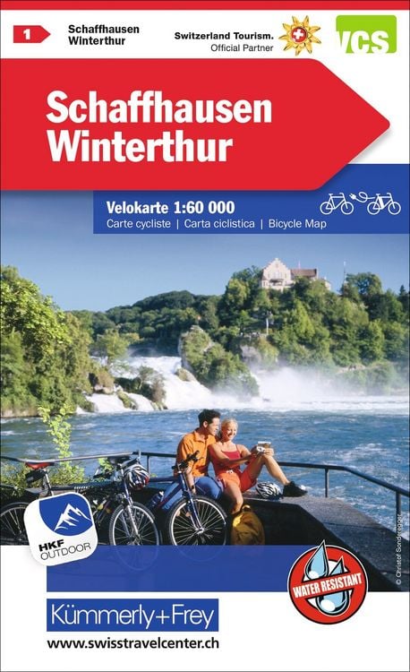 Produktbild: K&uuml;mmerly+Frey Velokarte 1 Schaffhausen, Winterthur 1:60.000