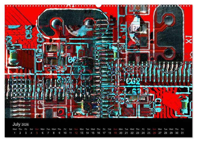 Produktbild: Computer Close Up (High Quality Premium Wall Calendar 2026 DIN A2 landscape),CALVENDO 12 Month Wall Calendar