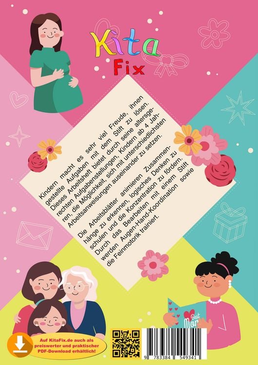Produktbild: KitaFix-Kreativ: Arbeitsbl&auml;tter Muttertag (50 Ideen f&uuml;r Vorschule und Portfolio in Kindergarten und Kita)