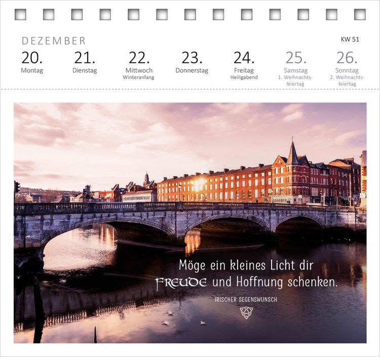 Produktbild: Postkartenkalender Irische Segensw&uuml;nsche 2027