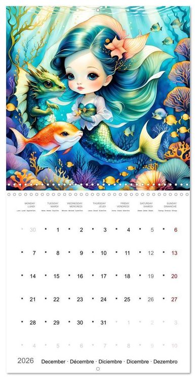 Produktbild: Aventures de sir&egrave;nes (Calendrier mural carr&eacute; 2026 30x30 cm) Calendrier double avec une page pour vos prises de notes