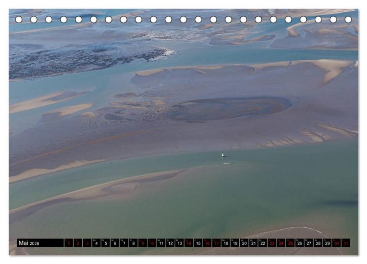 Produktbild: Das Wattenmeer von oben (Tischkalender 2026 DIN A5 quer), CALVENDO Monatskalender