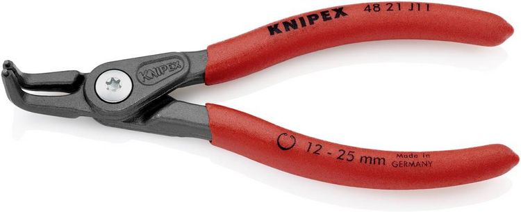 Produktbild: Knipex 48 21 J11 Seegeringzange Passend f&uuml;r (Seegeringzangen) Innenringe 12-25 mm Spitzenform (Details) abgewinkelt 90&deg;