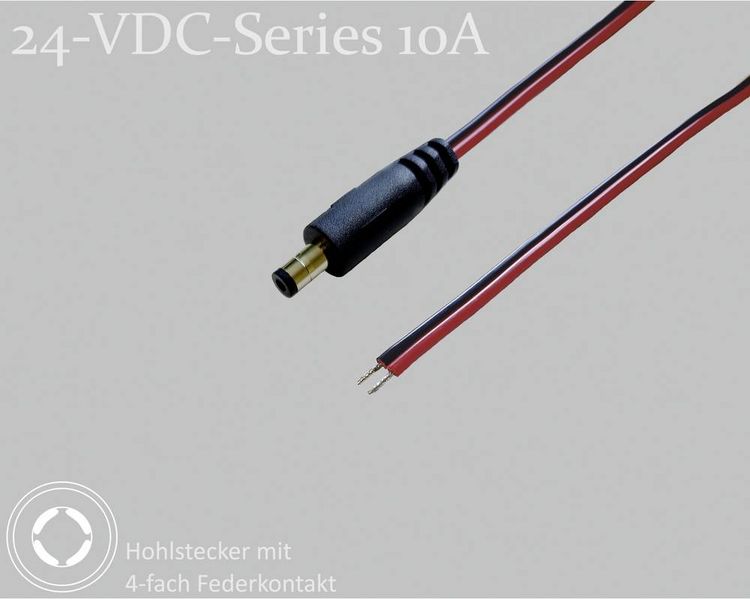 Produktbild: BKL Electronic 075900 DC-Steckverbinder DC-Hohlstecker - verzinnt 5.5 mm 2.1 mm 1.5 m 1 St. Single