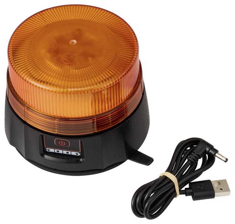 Produktbild: VOLTCRAFT Rundumleuchte VC-17200360 5 V/DC &uuml;ber DC-Eingang Magnetfu&szlig;, Saugnapf, USB-Stecker Orange