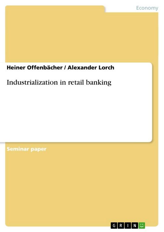 Produktbild: Industrialization in retail banking