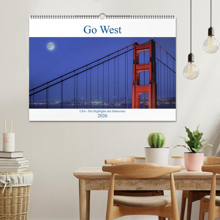 Produktbild: Go West. USA - Die Highlights des S&uuml;dwesten (Wandkalender 2026 DIN A2 quer), CALVENDO Monatskalender