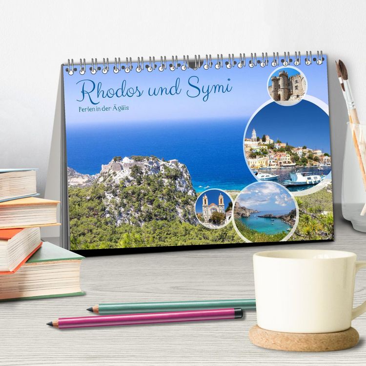 Produktbild: Rhodos und Symi, Perlen in der &Auml;gis (Tischkalender 2026 DIN A5 quer), CALVENDO Monatskalender