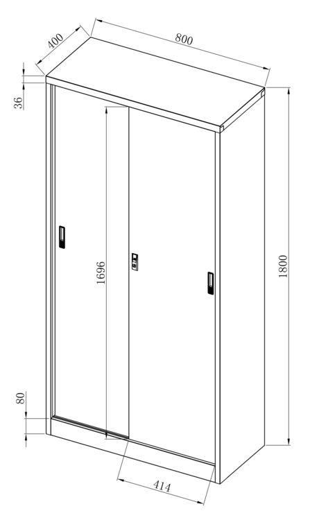 Produktbild: Stahl Schuhschrank Malivo 80 x 180 x 40 cm