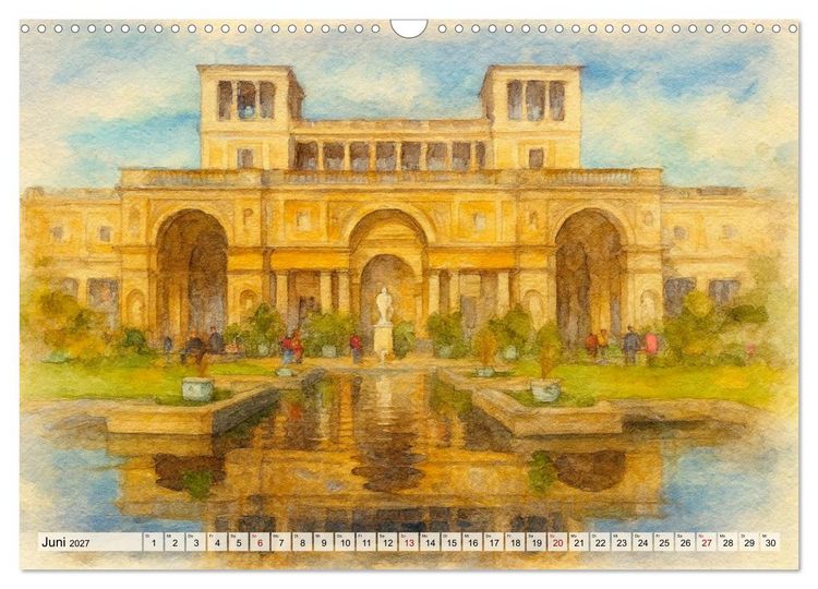 Produktbild: Potsdam &ndash; Historische Ansichten im Aquarellstil (Wandkalender 2027 DIN A3 quer), CALVENDO Monatskalender