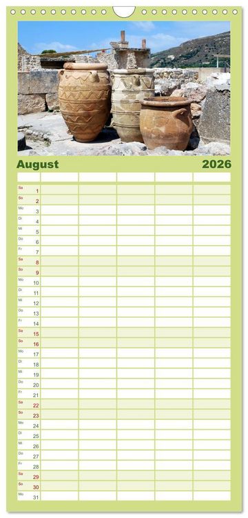 Produktbild: Familienplaner 2026 - Griechische Inseln mit 5 Spalten (Wandkalender, 21 x 45 cm) CALVENDO
