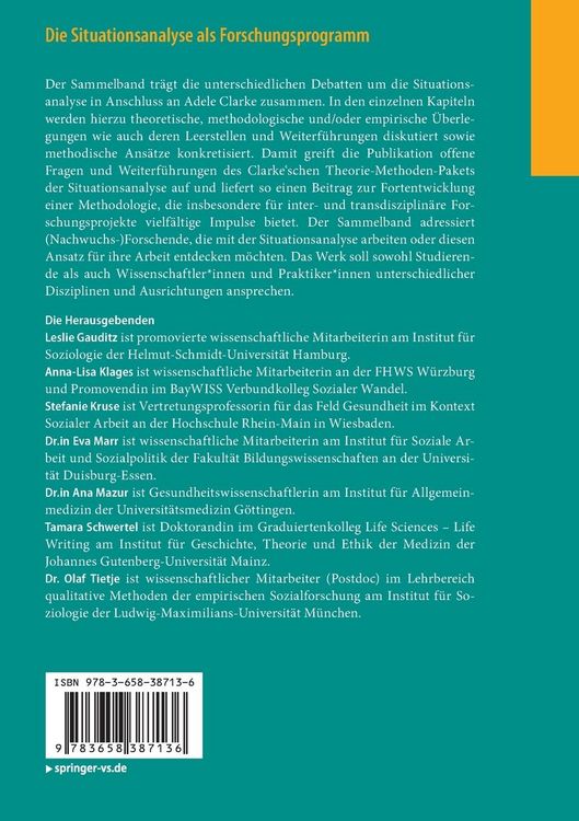 Produktbild: Die Situationsanalyse als Forschungsprogramm