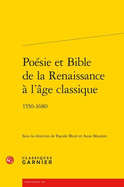 Produktbild: Po&eacute;sie et Bible de la Renaissance &agrave; l'&acirc;ge classique 1550-1680