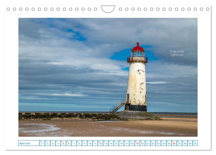 Produktbild: Leuchtt&uuml;rme entlang der britischen K&uuml;ste (Wandkalender 2026 DIN A4 quer), CALVENDO Monatskalender