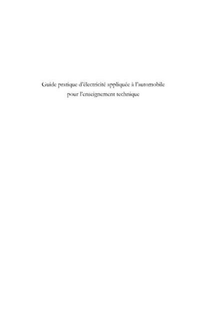 Produktbild: Guide pratique d'electricite appliquee a l'automobile pour l'enseignement technique