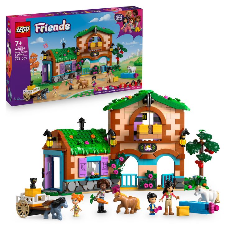 Produktbild: LEGO Friends 42654 Ponyhof & Stall, Spielzeug Pferd, M&auml;dchen & Jungen