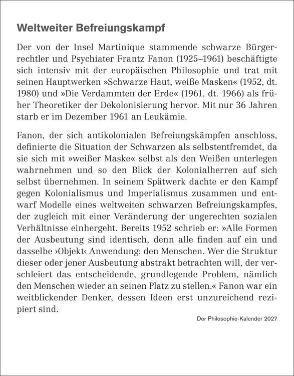 Produktbild: Der Philosophie-Kalender Tagesabrei&szlig;kalender 2027