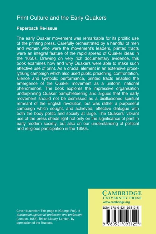 Produktbild: Print Culture and the Early Quakers
