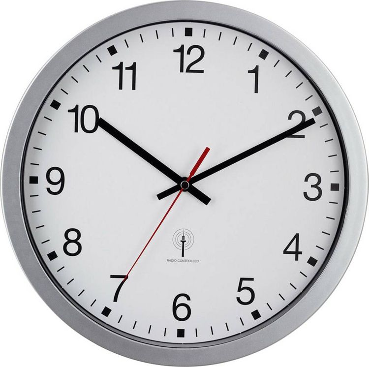 Produktbild: EuroTime 56831-07 Funk Wanduhr 30cm x 43mm Silber