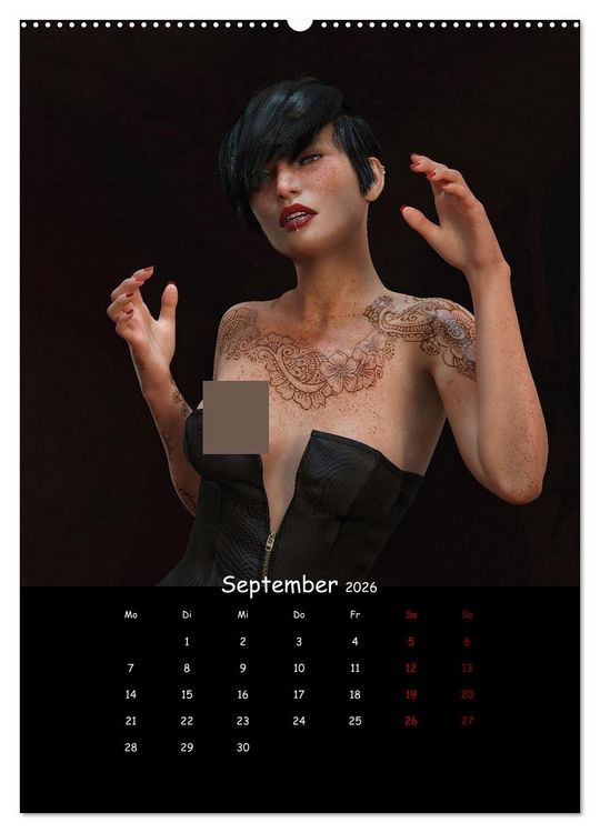 Produktbild: Portraits von t&auml;towierten Frauen (hochwertiger Premium Wandkalender 2026 DIN A2 hoch), Kunstdruck in Hochglanz