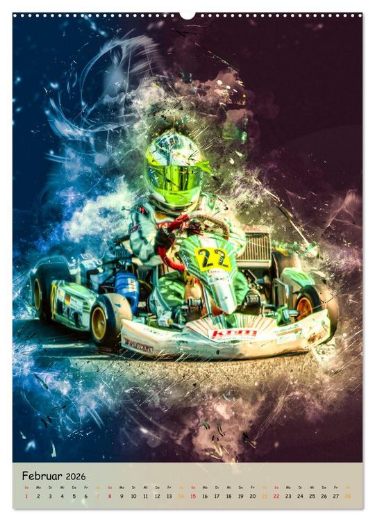 Produktbild: Gokart spektakul&auml;r (hochwertiger Premium Wandkalender 2026 DIN A2 hoch), Kunstdruck in Hochglanz