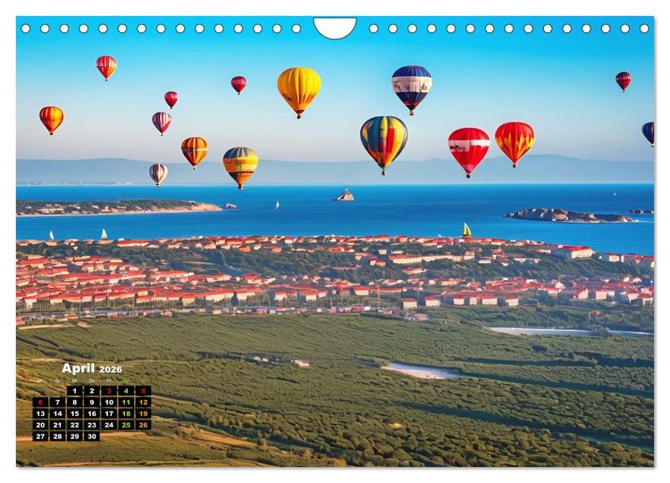 Produktbild: Freiheit in den L&uuml;ften . Mit dem Hei&szlig;luftballon unterwegs (Wandkalender 2026 DIN A4 quer), CALVENDO Monatskalender