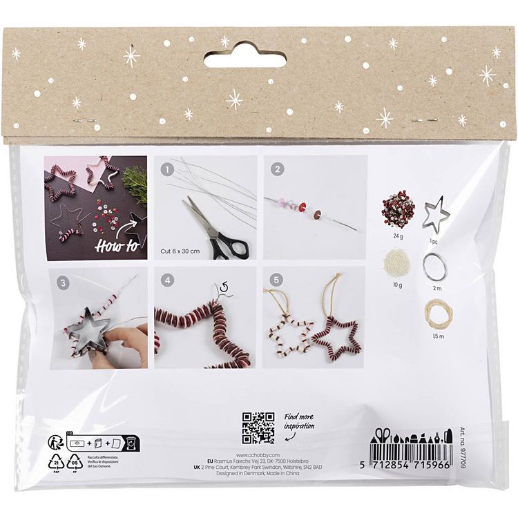 Produktbild: Creativ Company Mini Kreativ Set Dekoration, Sterne, Rot