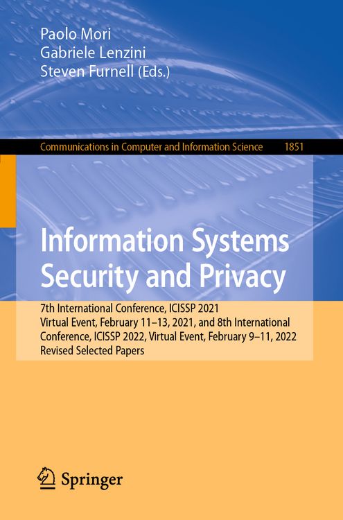 Produktbild: Information Systems Security and Privacy