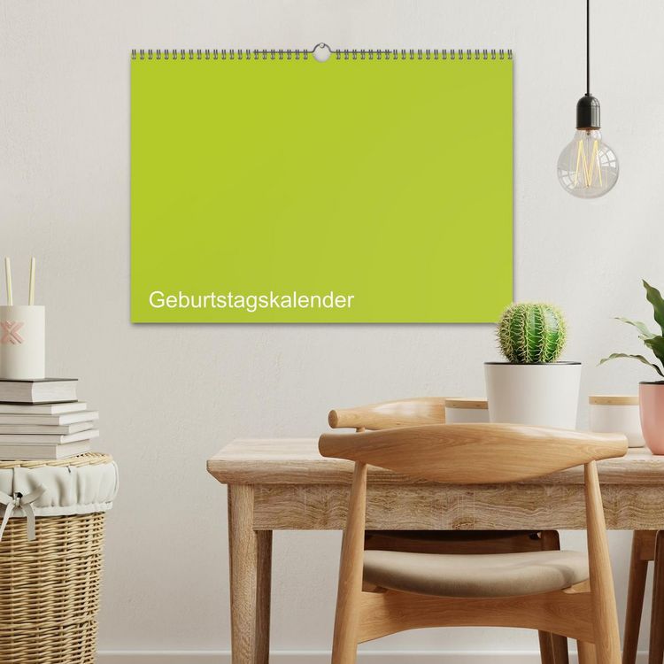 Produktbild: Bastel-Geburtstagskalender gr&uuml;n / Geburtstagskalender (Wandkalender 2026 DIN A3 quer), CALVENDO Monatskalender