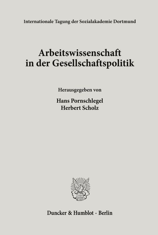 Produktbild: Arbeitswissenschaft in der Gesellschaftspolitik.